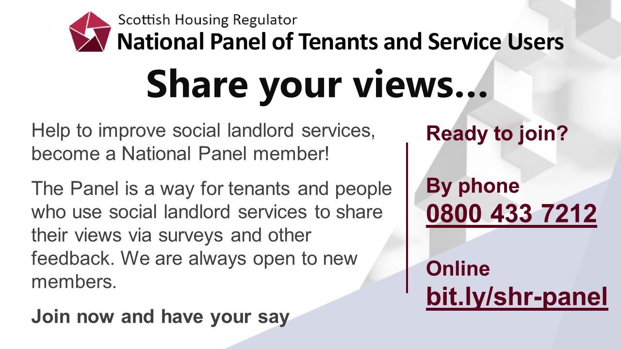 SHR National Tenants and Service User - Promotion Pack